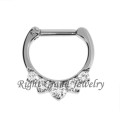 CZ Prong Set Nose Piercing Septum Jewelry Septum Ring